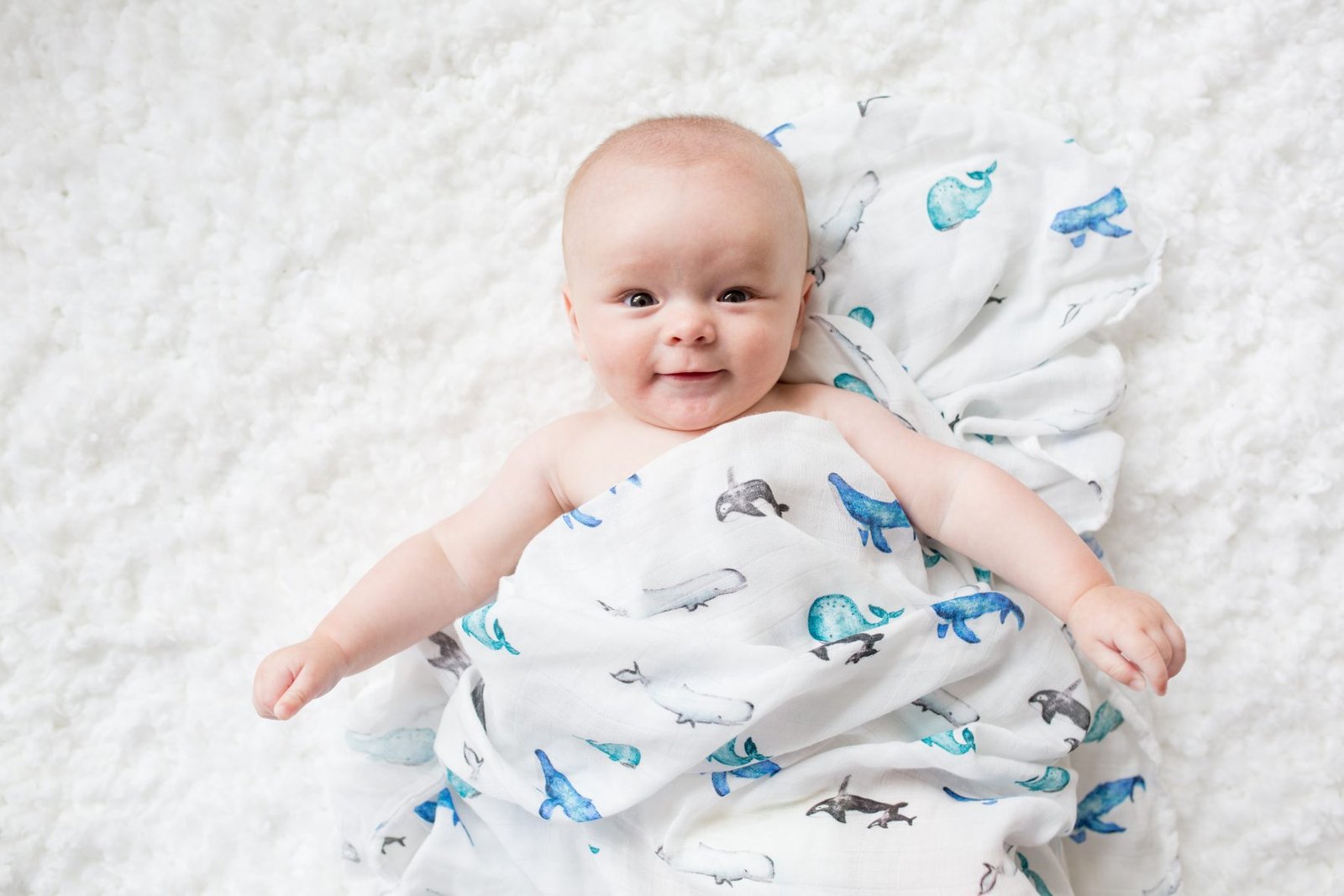 Muslin Bamboo Swaddle – Whales